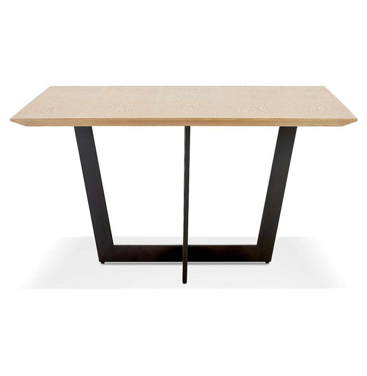 ESSTISCH Quadratisch Holz Metallgestell Designer ZERANI, Beige 140x140x76,5 cm - Beige/Schwarz, Holz/Metall (140/140/77cm) - KADIMA DESIGN