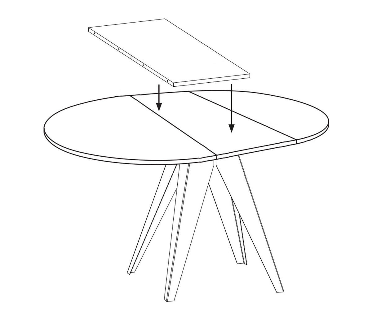 ESSTISCH Gerda Gold Craft Eiche / Schwarz 90/128 / 90 / 76cm - Eiche Bianco/Schwarz, Holz/Holzwerkstoff (90/90/76cm) - Feldmann-Wohnen