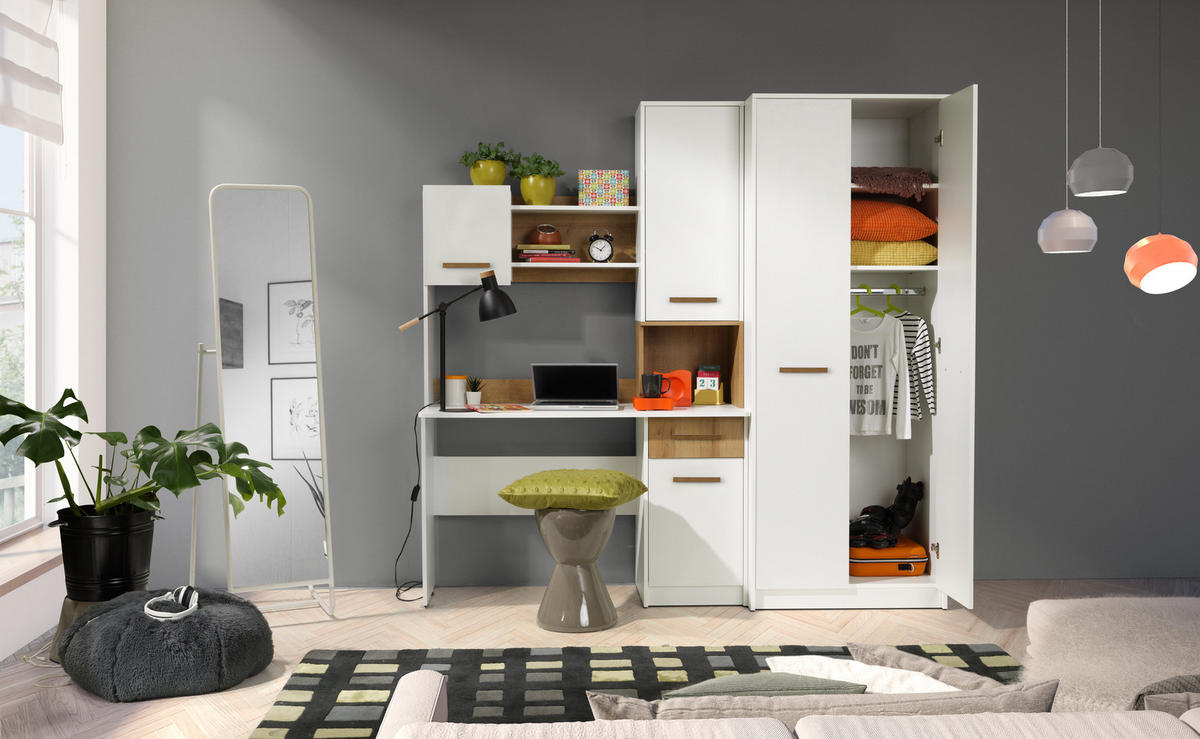 GARDEROBENSCHRANK KLEIDERSCHRANK GRANT G13 WEIß 75/195/54 - Weiß, Holzwerkstoff (75/195/54cm) - Marmex Möbel