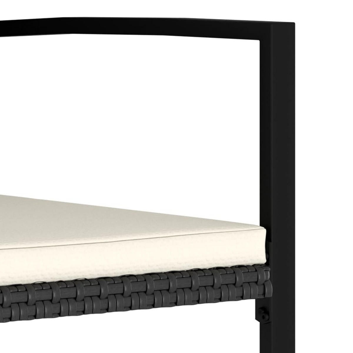 GARTEN-ESSSTÜHLE 2 Stk. Poly Rattan Schwarz - Schwarz, Holz (53/83/58.5cm) - furnicato