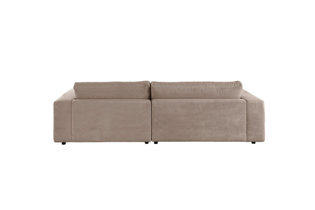 ECKSOFA MADELINE Taupe Cord - Taupe/Schwarz, Kunststoff/Textil (270/190cm) - KAWOLA