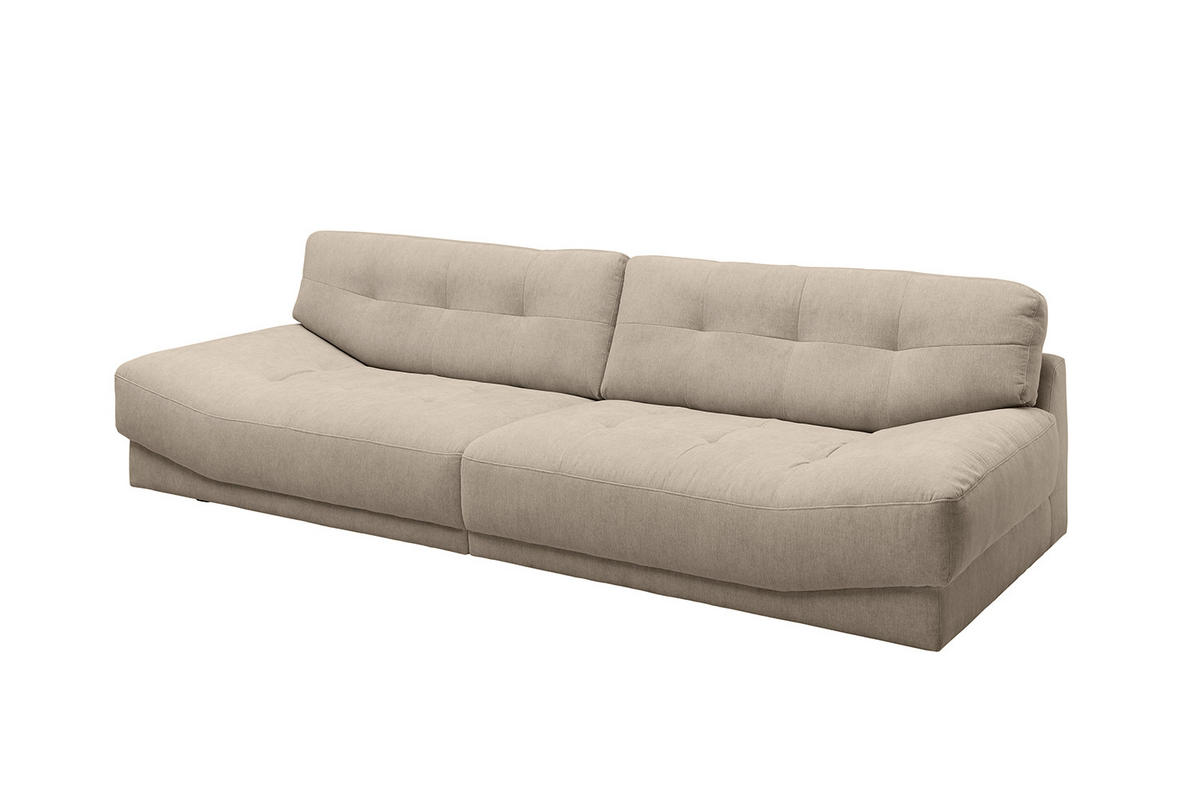 SOFA MOZZA Beige Webstoff - Beige/Schwarz, Kunststoff/Textil (298/83/123cm) - KAWOLA