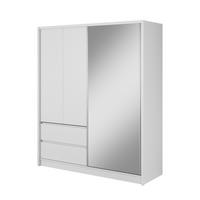 SCHWEBETÜRENSCHRANK SABRINA 184/214/62 cm 3-türig mit Spiegel Weiß - Weiß, Holzwerkstoff (184/214/62cm) - MASSENO