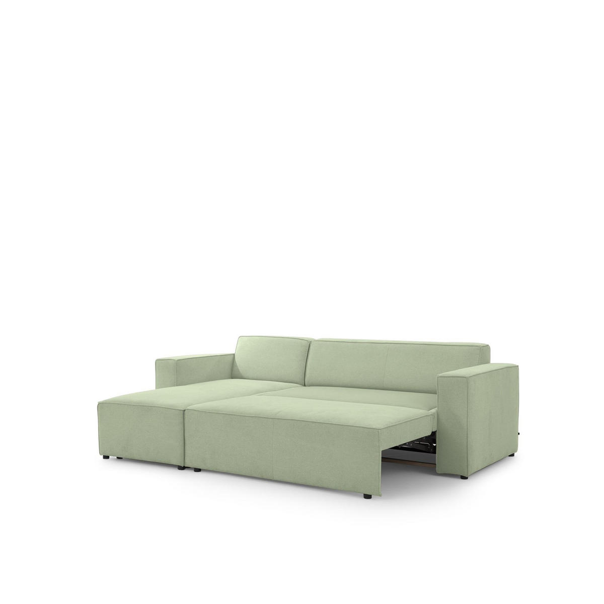 ECKSOFA Schlafsofa Waldo In Stoff Poso - Hellgrün, Holzwerkstoff/Textil (260/173cm) - Fun Möbel