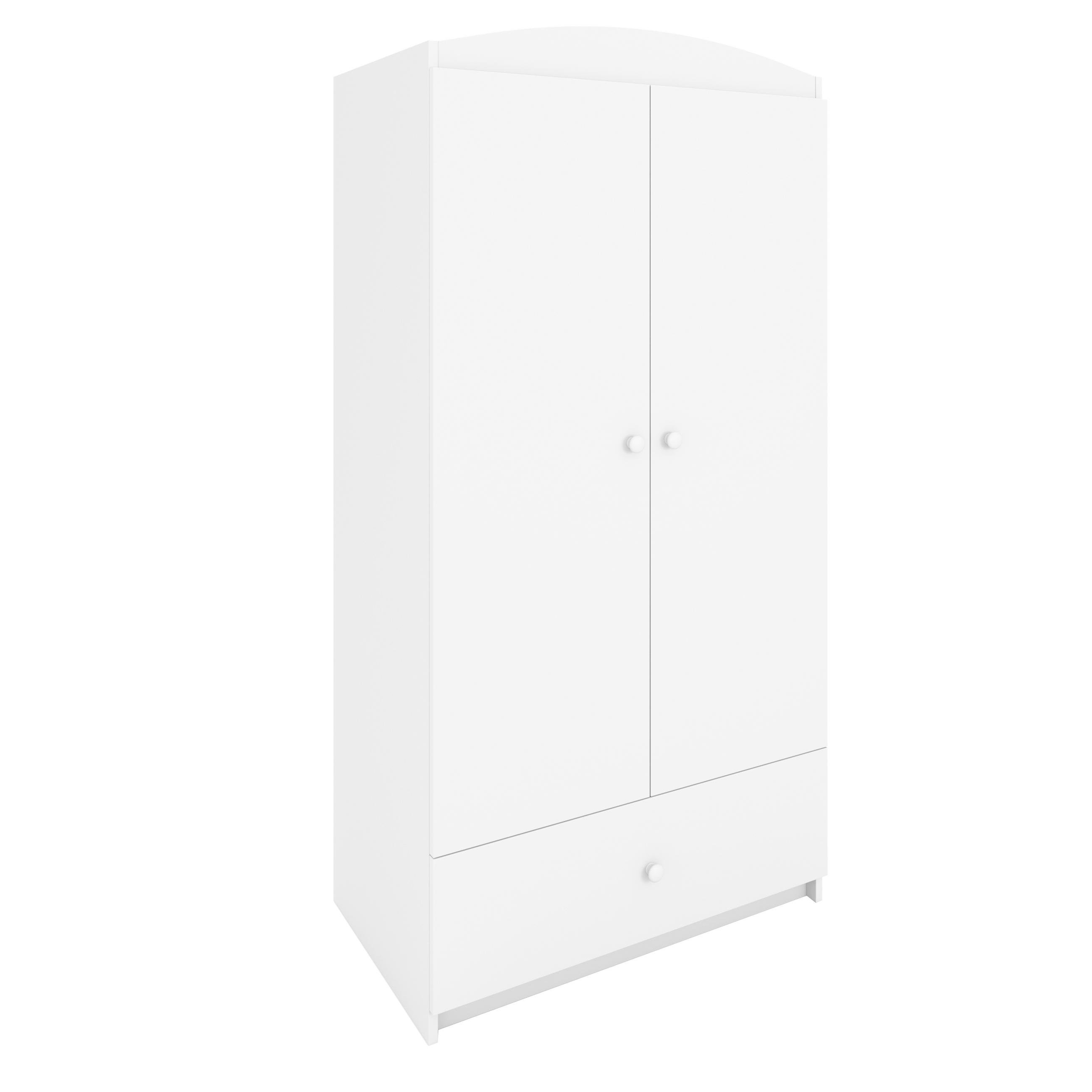 KINDERKLEIDERSCHRANK Basic - Weiß, Holzwerkstoff (90/175/52cm) - RAUMHIRSCH FURNITURE