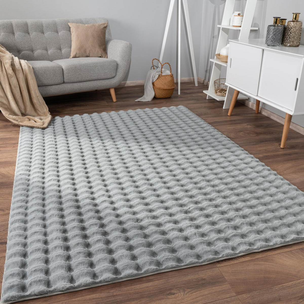 HOCHFLORTEPPICH 80/150 cm Arnheim 741 - Grau, Kunststoff (80/150cm) - Paco Home