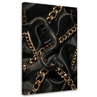 KUNSTDRUCK Schwarz 60/90 cm - Schwarz, Textil (60/90cm) - KUNSTLOFT