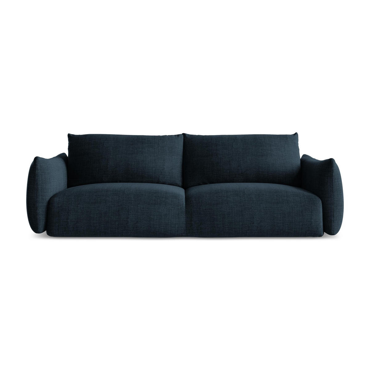 3-SITZER SOFA mit Schlaffunktion Strukturstoff Blau - Blau/Schwarz, Holzwerkstoff/Kunststoff (230/90/105cm) - LaMiaSofa