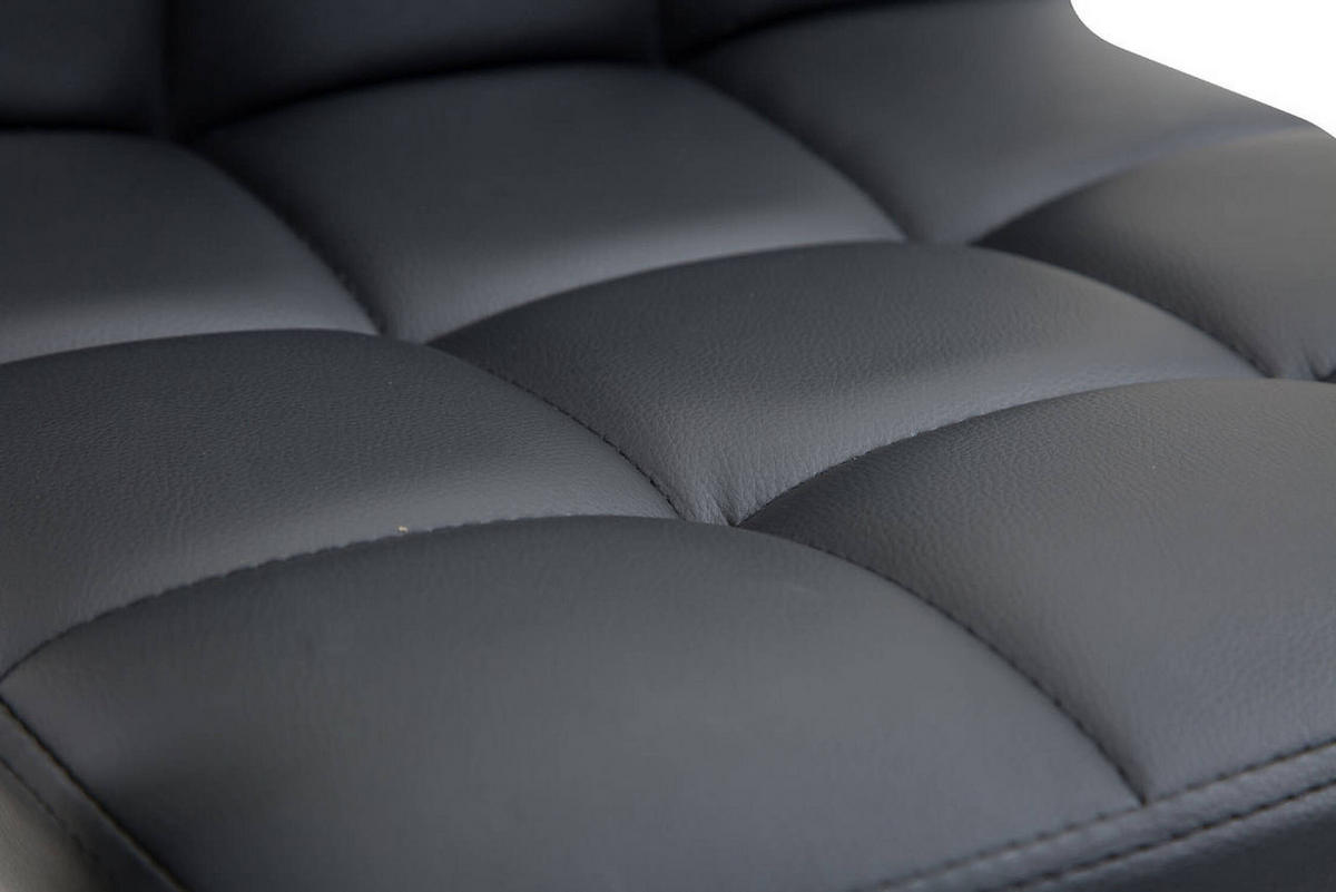 BÜROSTUHL Luca, Kunstleder Schwarz - Schwarz, Textil/Metall (52/88/44cm) - TPFLiving
