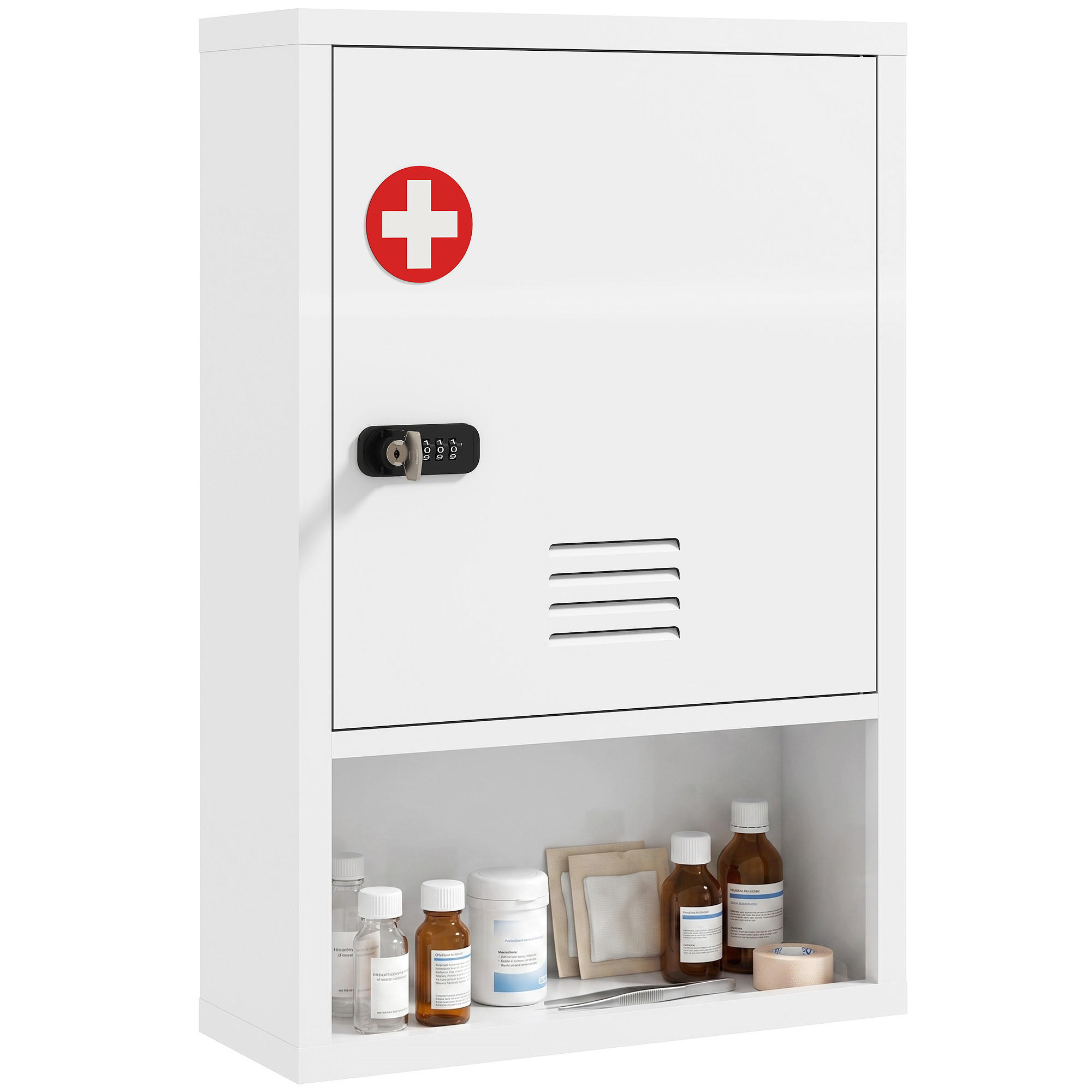 Pangivo Medizinschrank Weiß 15x60x40 cm
