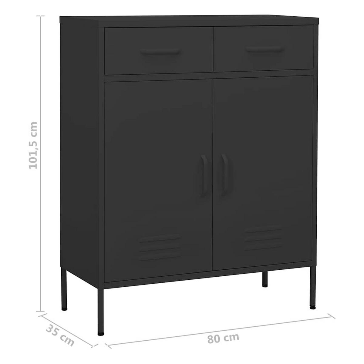 LAGERSCHRANK Anthrazit 80/35/101,5 Cm Stahl - Anthrazit, Metall (35/101.5/80cm) - vidaXL