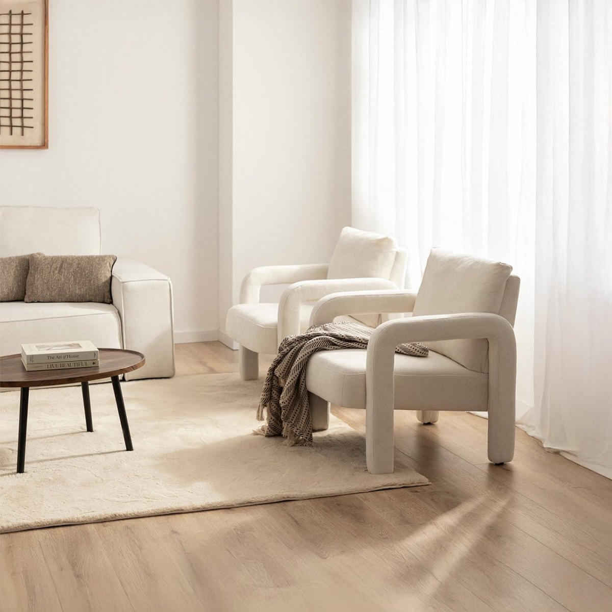 LESESESSEL Runa Beige 72 cm x 81 cm - Beige, Textil (72/81/79cm) - Klast Home