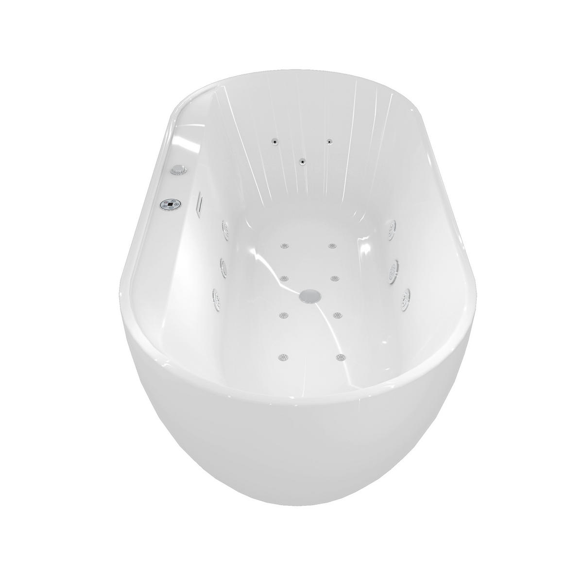 WHIRLPOOL freistehend F29 180x90cm - Weiß, Glas/Kunststoff (90/58/180cm) - AcquaVapore by Sandra Jentho