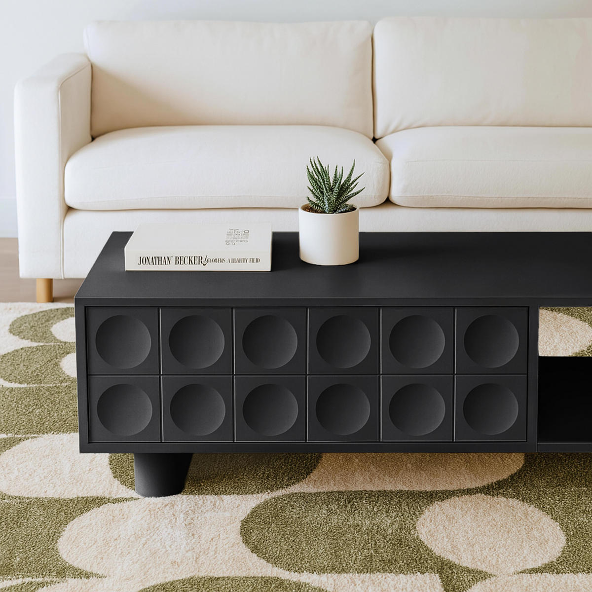 COUCHTISCH, Schwarz - Schwarz, Holz (120/60/39cm) - Oviala