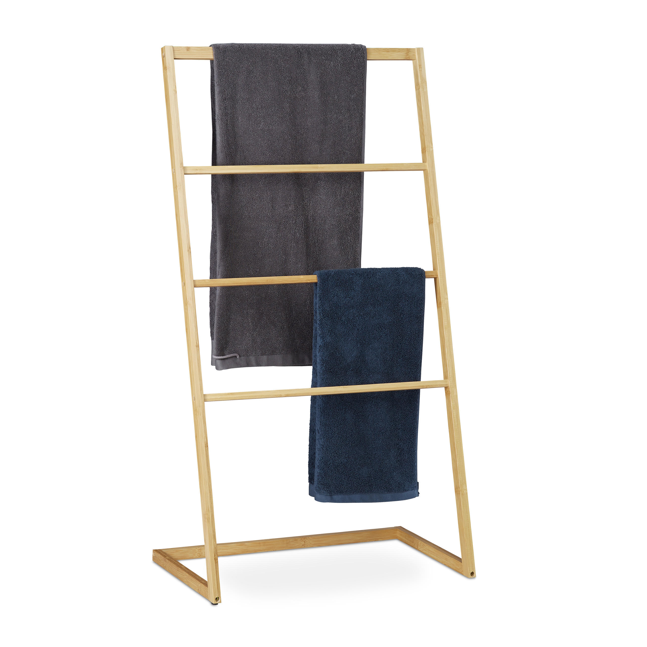HANDDUKSSTEGE Natur bambu frist&aring;ende 4-steg 110 cm Ljusbrun 110/60/35 cm