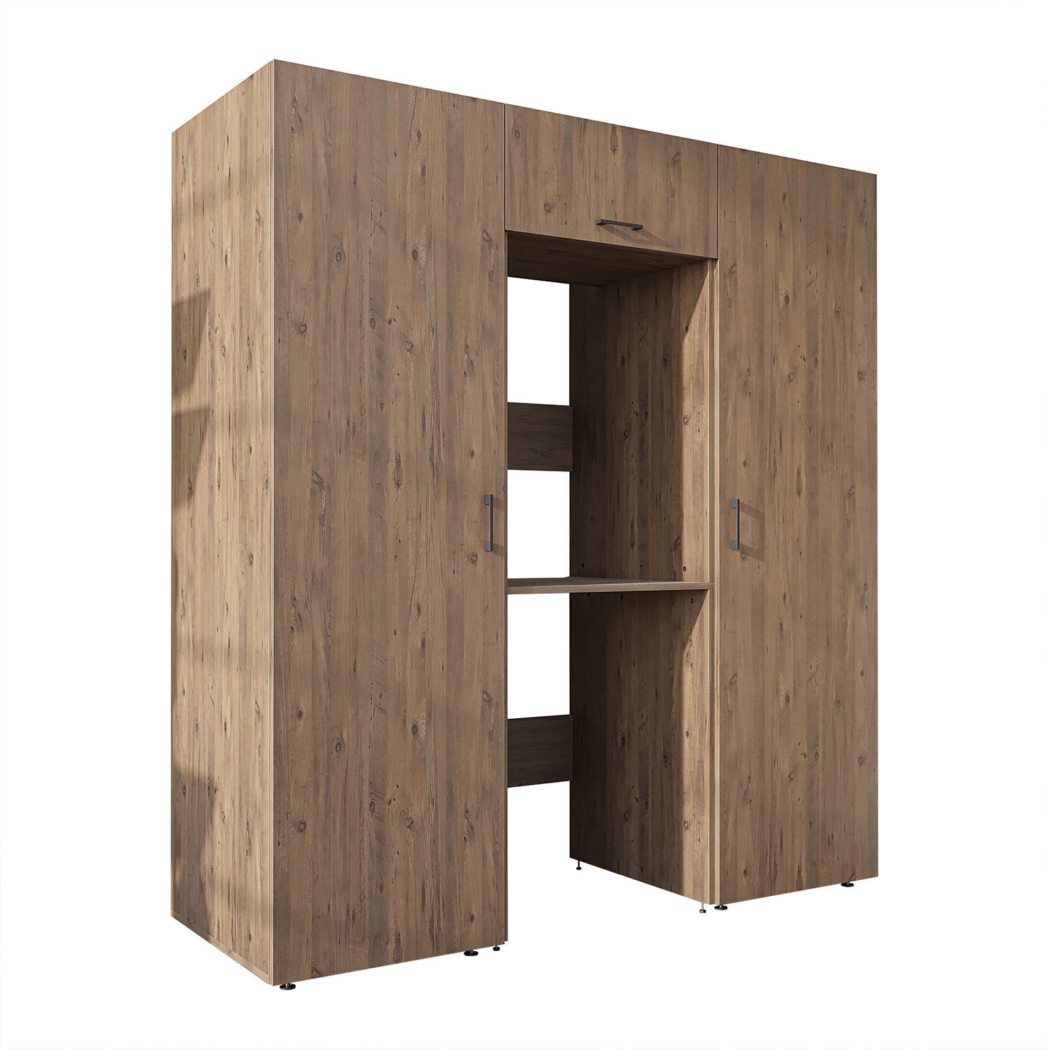 WASCHMASCHINENSCHRANK DUO-II 187cm Breit, 205cm Hoch - Eichefarben, Holzwerkstoff (187/205/67cm)