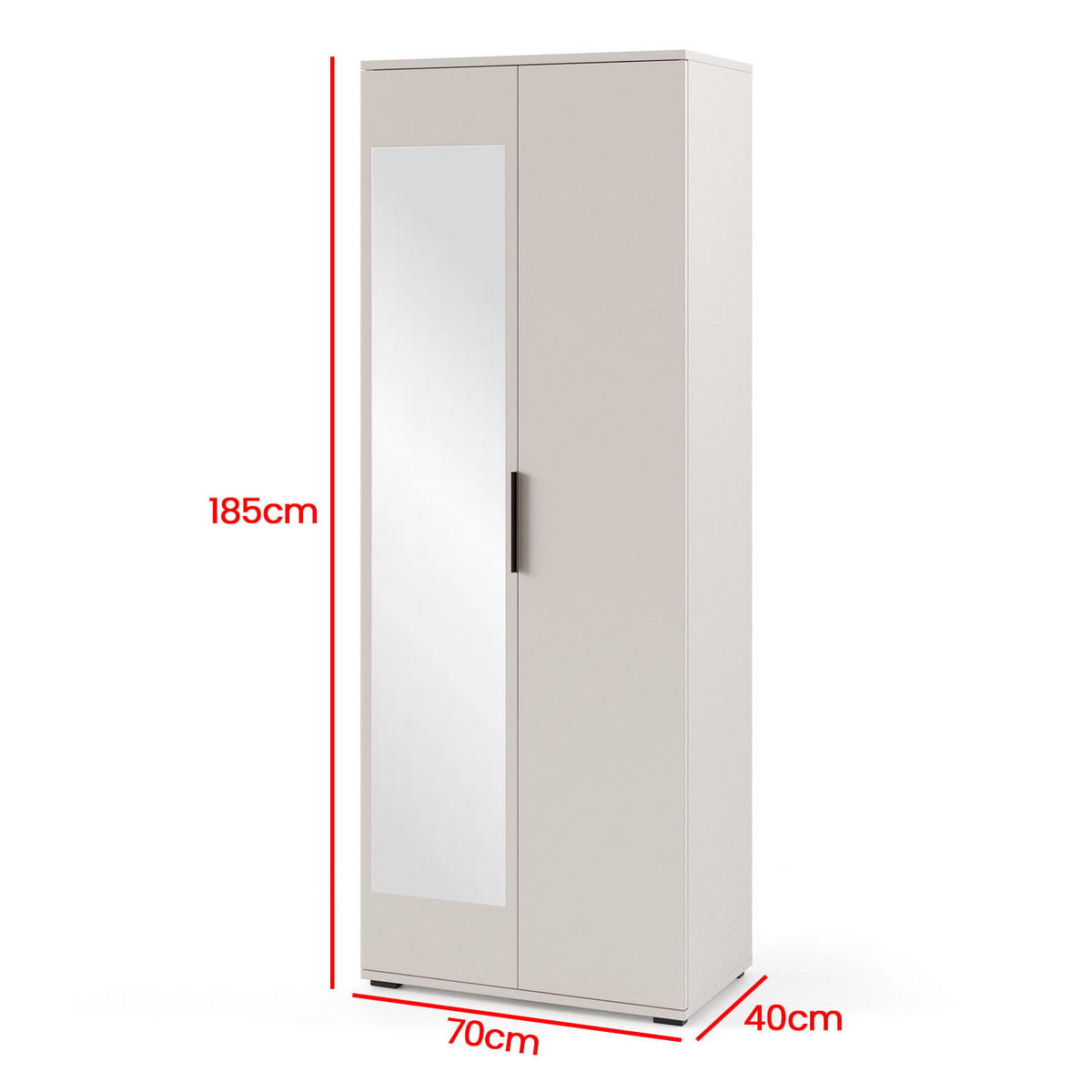 GARDEROBE NAPOLI 4 mit POLSTERPANEELEN GELB - Beige/Gelb, Holzwerkstoff (140/229/40cm) - Jerpax