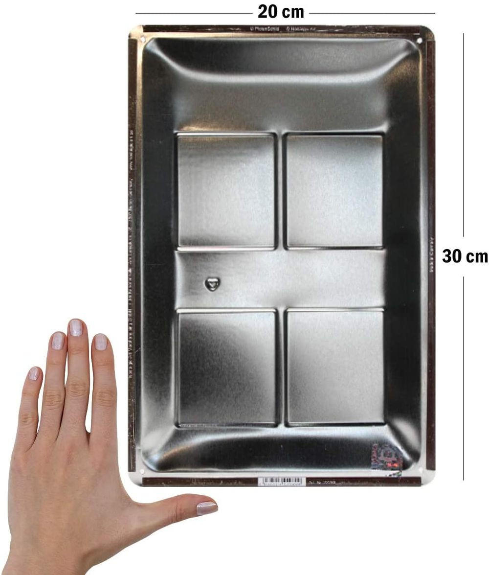 BLECHSCHILD 20/30 cm PfotenSchild Dog Rules - Multicolor, Metall (20/30/0.2cm) - Nostalgic-Art