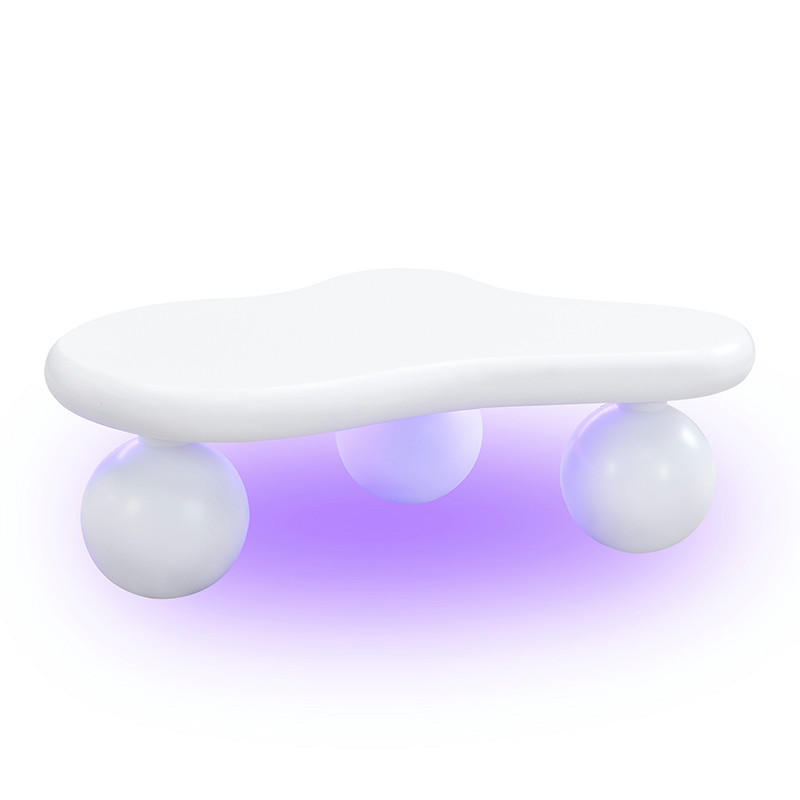 COUCHTISCH Weiß Wolkenform mit LED & Rundfüßen - Multicolor, Metall (95/62.5/32cm) - SHOPENTRA