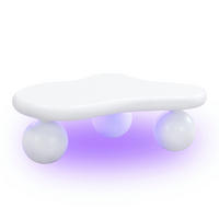 COUCHTISCH Weiß Wolkenform mit LED & Rundfüßen - Multicolor, Metall (95/62.5/32cm) - SHOPENTRA
