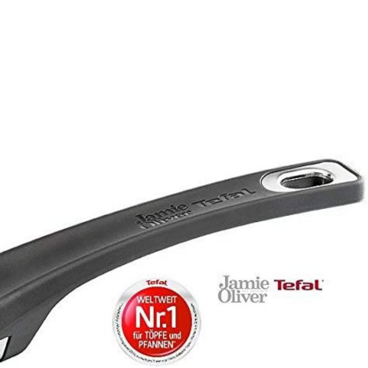 PFANNENSET Jamie Oliver 5-tlg 20+26+28 cm Edelstahl Antihaft Induktion - Silberfarben/Schwarz, Metall - Tefal