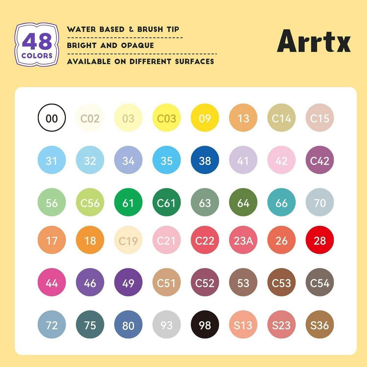 ACRYLSTIFTE 48-teiliges Set Pinselspitze wasserfest für verschiedene Oberflächen - Multicolor, Kunststoff (15.8/5.7/23.7cm)