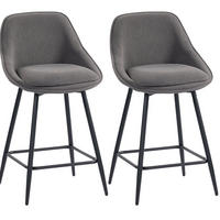 BARHOCKER 2er-Set drehbar 65 cm Polyester Gray - Grau, Metall (49/88/52cm) - Meubliv