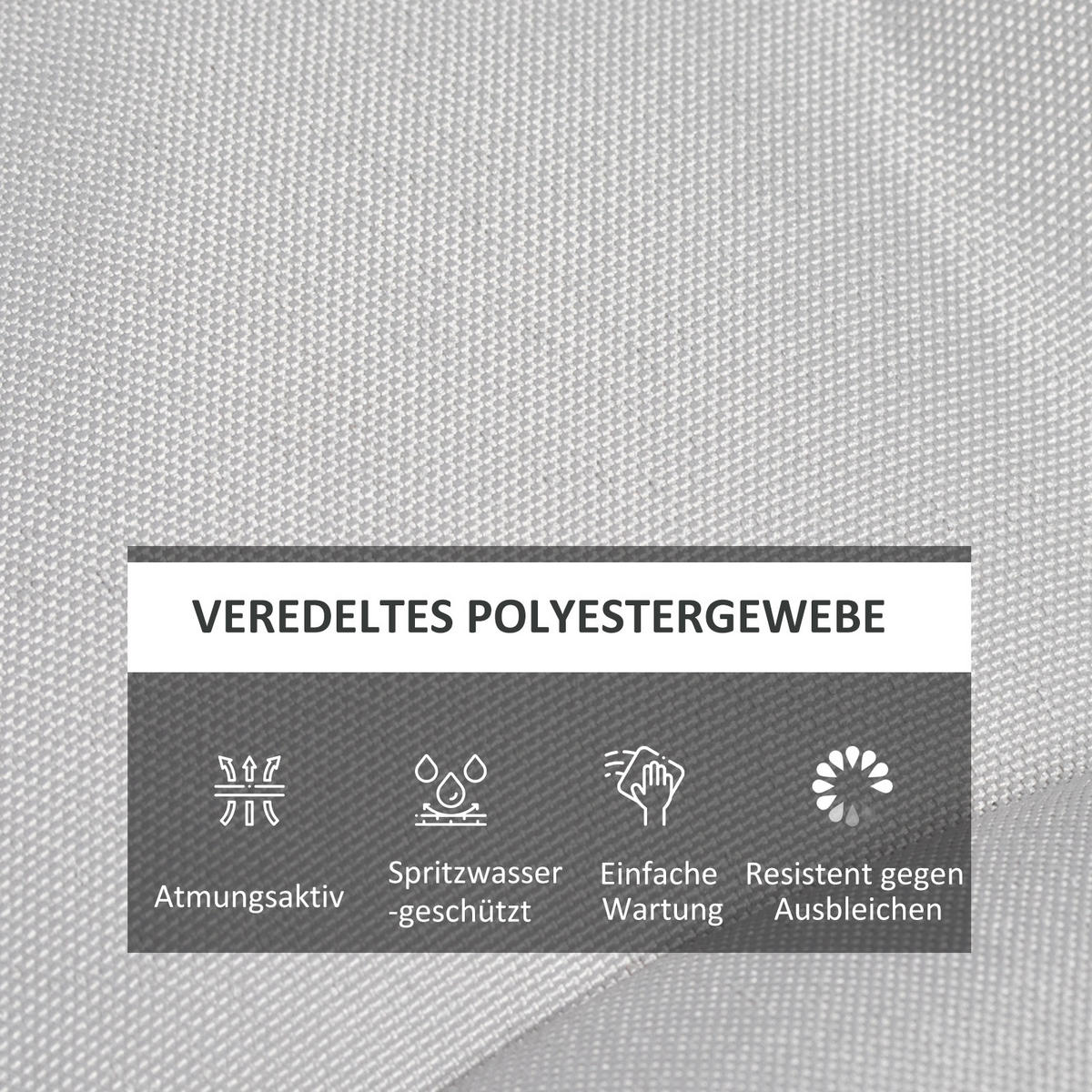 SITZKISSEN, Polyester, Hellgrau - Hellgrau, Kunststoff (40/4/40cm) - Outsunny