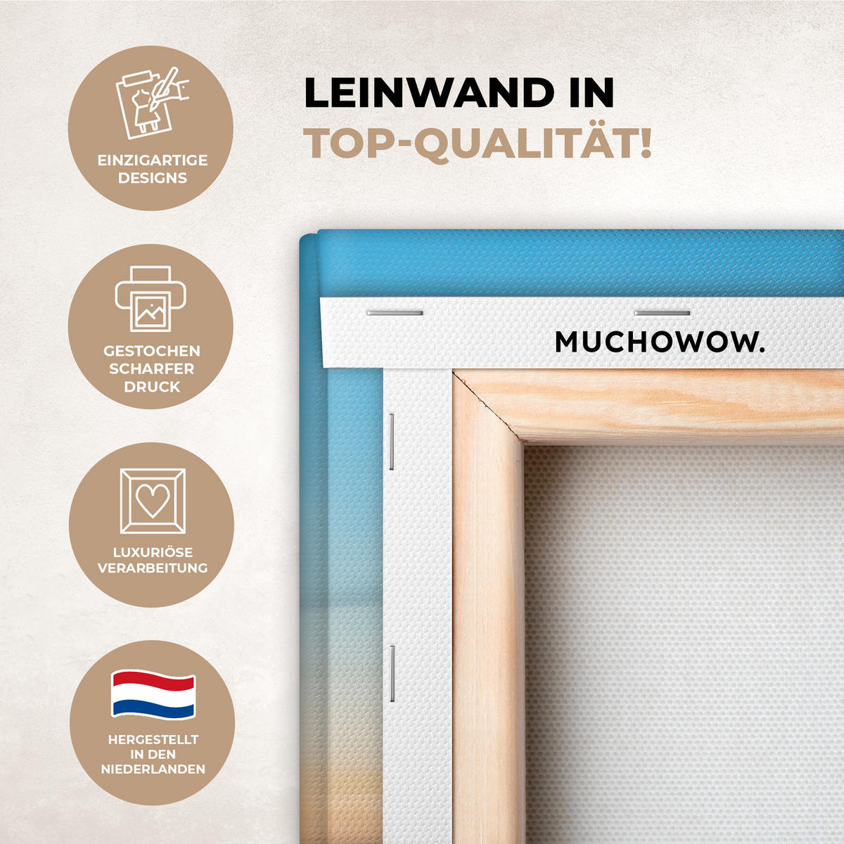 LEINWANDBILD Polen - Sonne - Warschau 50x50 cm - Blau, Textil (50/50cm) - MuchoWow