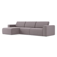 ECKSOFA Links Samt Stoff Violett - Lila/Flieder, Kunststoff/Textil (167/314cm) - Makamii