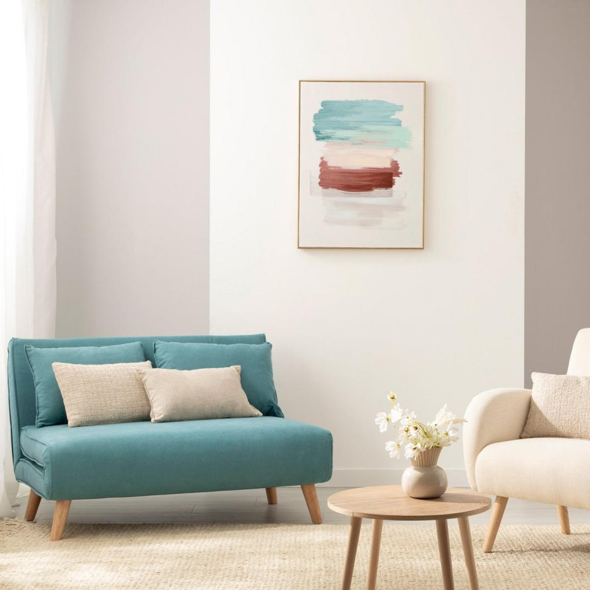 SCHLAFSOFA Noa Blau 117 cm x 79 cm - Blau, Textil (117/79/75cm)