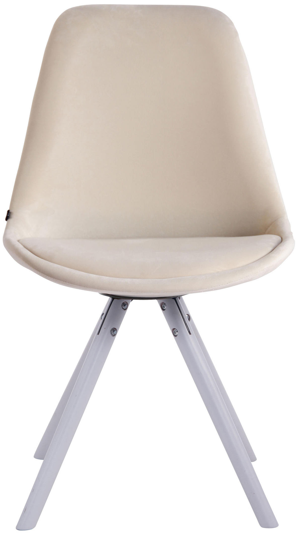 STUHL Samt Creme - Creme/Weiß, Holz/Textil (48/84/56cm) - CLP