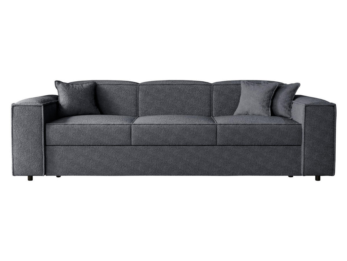 SCHLAFSOFA Santos Boucle - Dunkelgrau/Schwarz, Holzwerkstoff/Kunststoff (252/79/88cm) - MIRJAN24