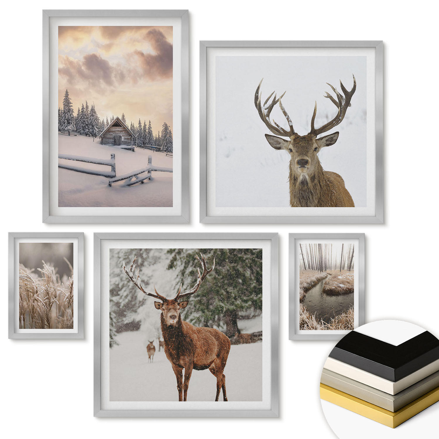 ArtPrintCave Wandbilder Silber 40x60 cm