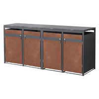 SADA na popelnice, 4 kusy, antracitová s vzhledem rezavého kovu - červenohnědá, kov (264/120/80cm) - ML-DESIGN