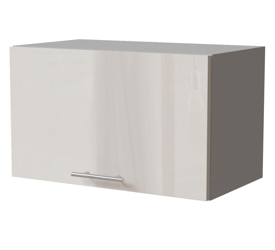 KLAPPHÄNGESCHRANK Brerra W4B/60 Grau / RAL 9001 creme Hochglanz 60 / 32,5 / 36cm mit Gasdruckdämpfer - Creme/Grau, Holz/Holzwerkstoff (60/36/32.5cm) - Feldmann-Wohnen