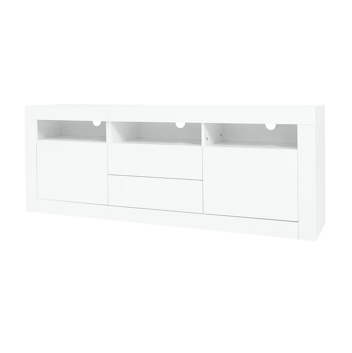 TV skrinka 160/35/60 cm biela s LED osvetlením a úložným priestorom z drevotriesky - biela, kompozitné drevo (160/60/35cm) - OKWISH