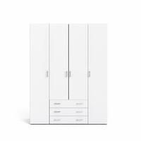 KLEIDERSCHRANK weiß - Weiß, Holzwerkstoff (154/200/50cm) - ebuy24