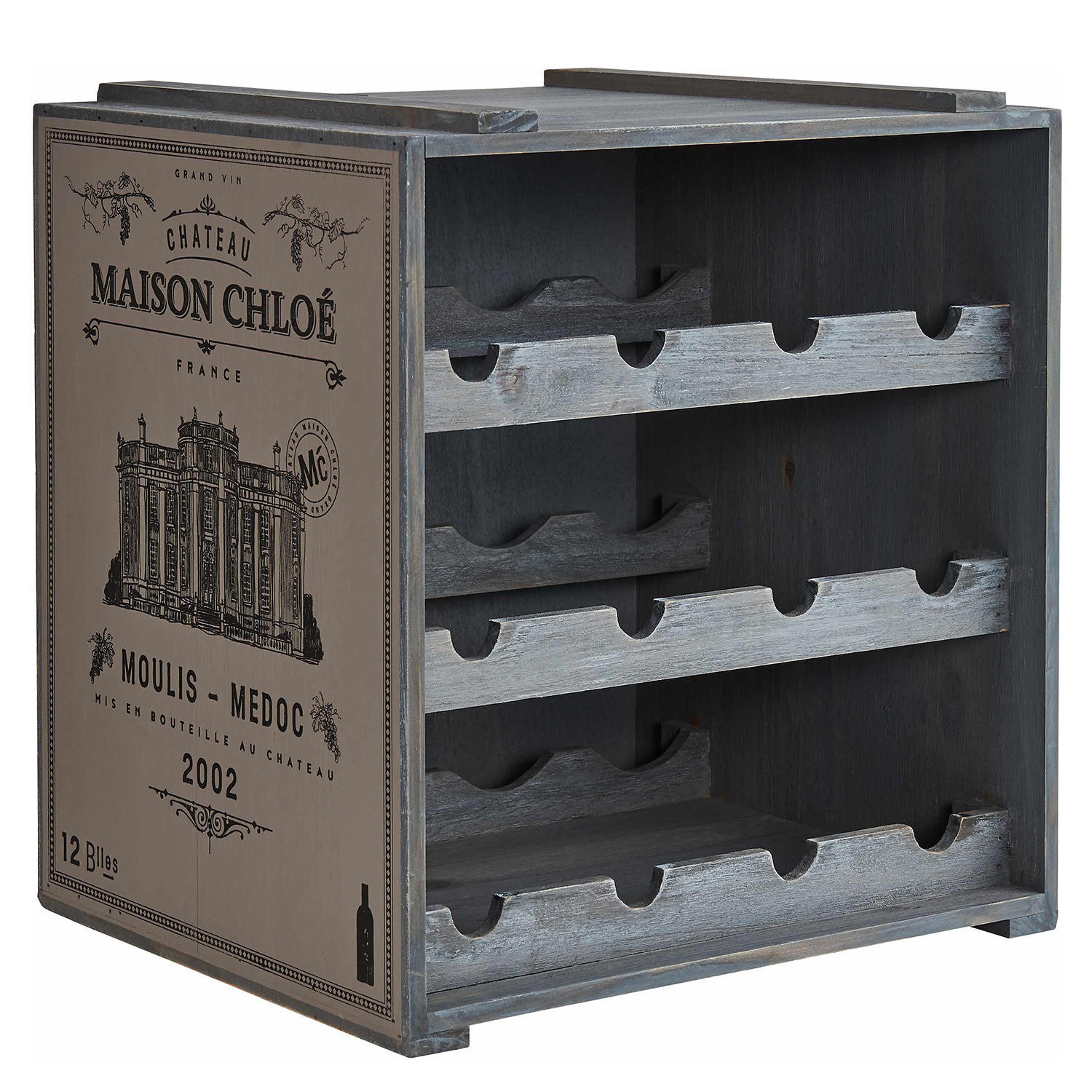 WEINREGAL Vinothek - Taupe, Holz (32/39/36cm) - Butlers