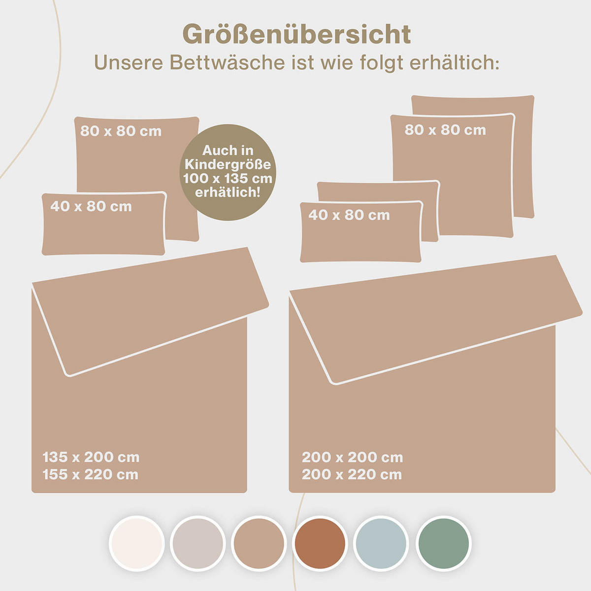 BETTWÄSCHE Musselin, 100% Baumwolle, 200/200 cm & 2x 80/80 cm - Taupe, Textil (200/200cm) - Blumtal