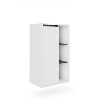 MIDISCHRANK Viola Weiß/Grau 50 x 86 cm mit offenen Regalen - Weiß/Grau, Holzwerkstoff (50/86/33cm) - Vicco