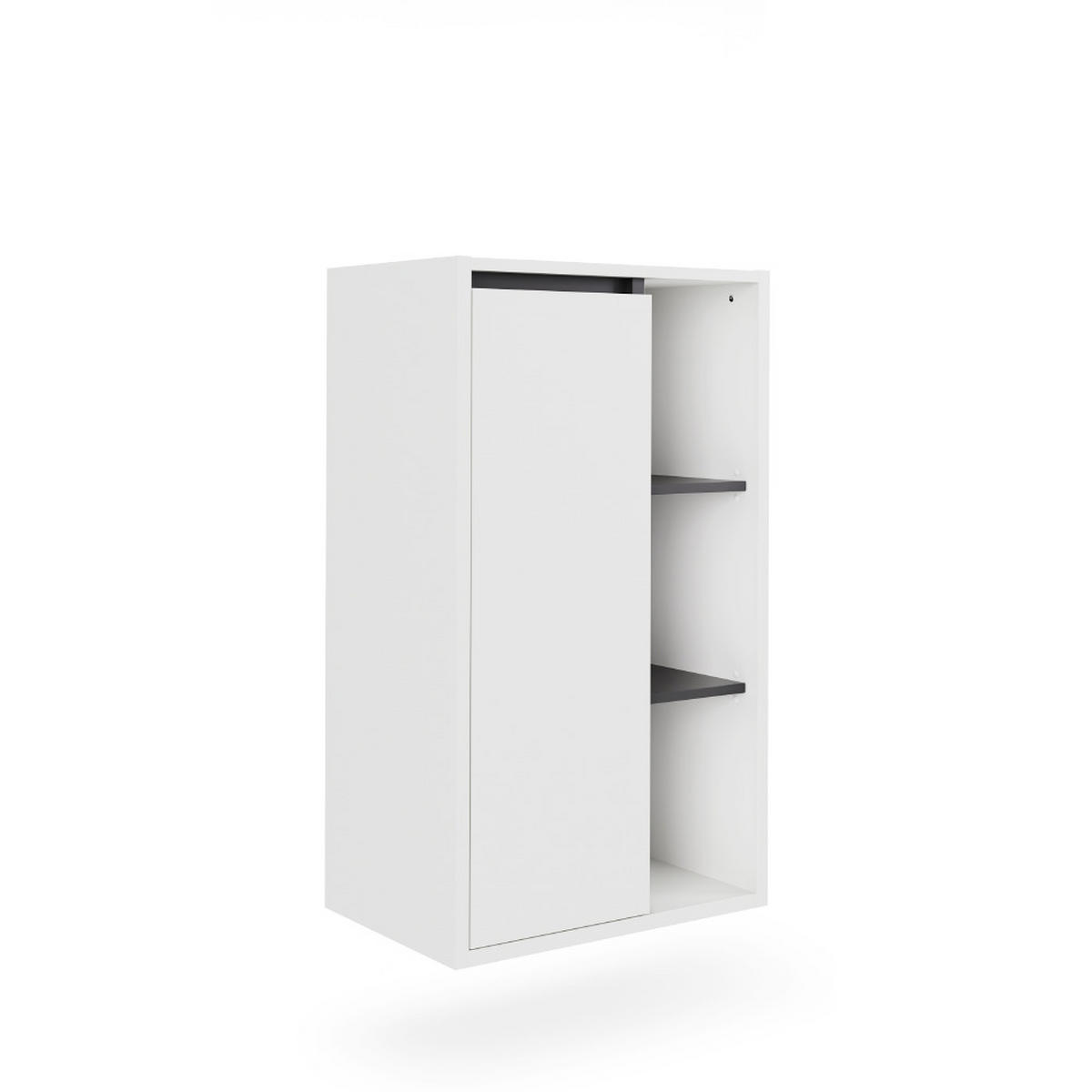 MIDISCHRANK Viola Weiß/Grau 50 x 86 cm mit offenen Regalen - Weiß/Grau, Holzwerkstoff (50/86/33cm) - Vicco