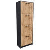 SCHUHSCHRANK 4S Anthrazit-Wotan Eiche 50/28/152 cm - Anthrazit/Eiche Wotan, Holzwerkstoff (50/152/28cm) - Matkam Möbel