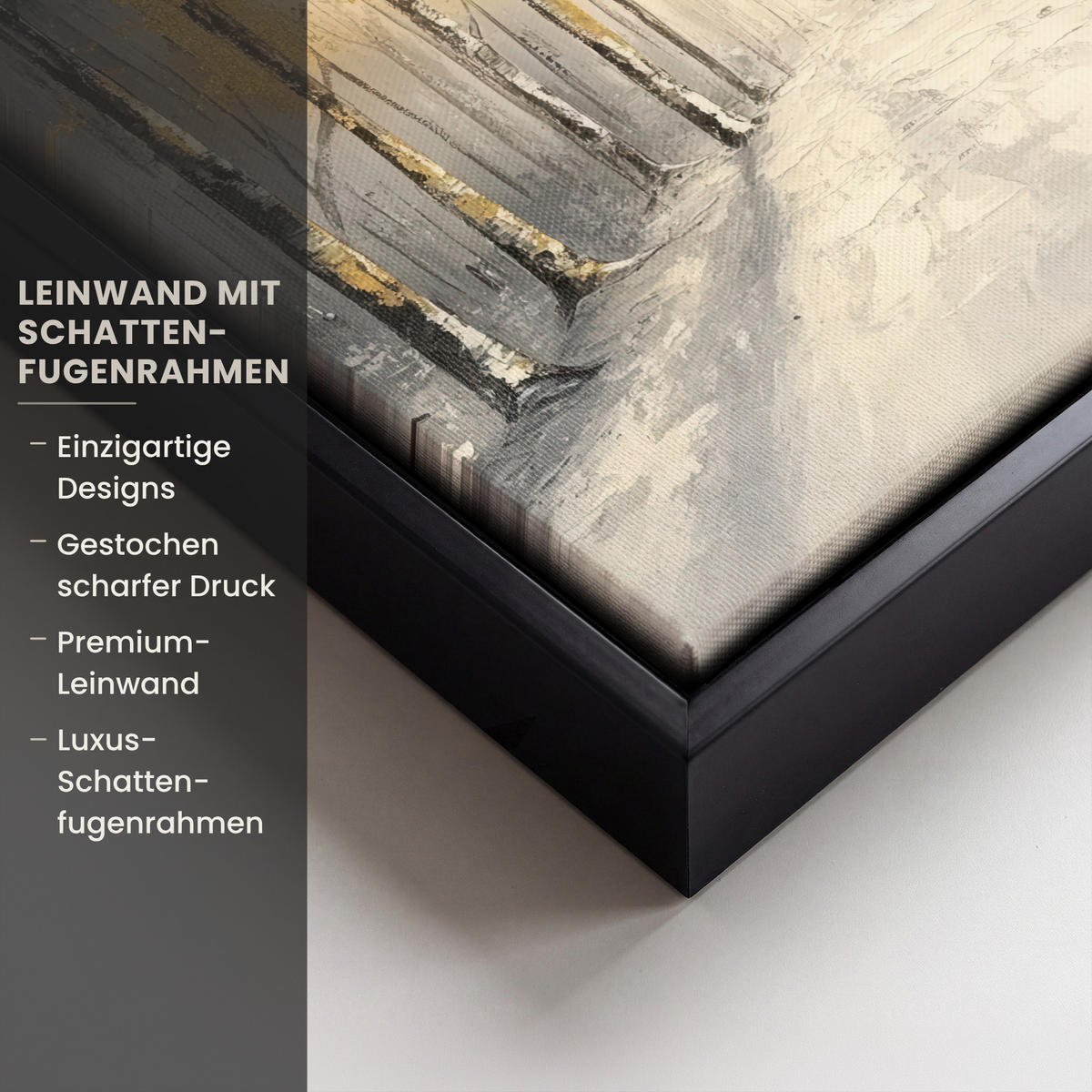 LEINWAND Bilder mit Rahmen - Winter - Abstrakt - Schnee - Natur - Sonne - 20x20 - Grau, Textil (20/20cm) - MuchoWow