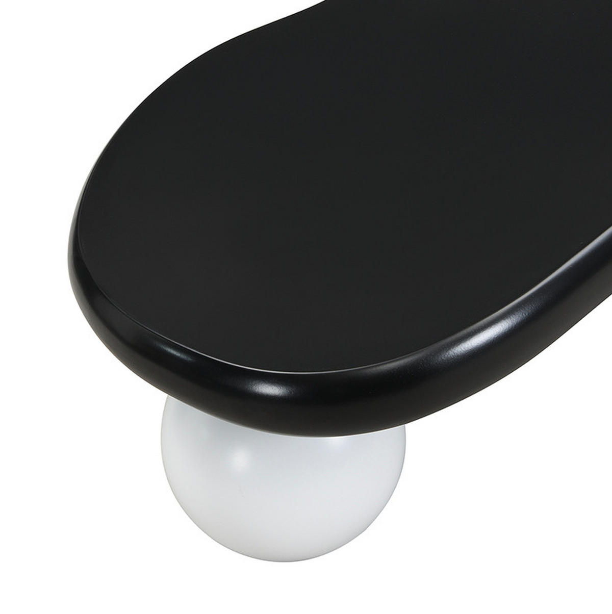 COUCHTISCH 95/62.5/32 cm schwarz/weiß aus MDF mit LED-Beleuchtung - Schwarz, Holzwerkstoff (95/62.5/32cm) - OKMYHOME