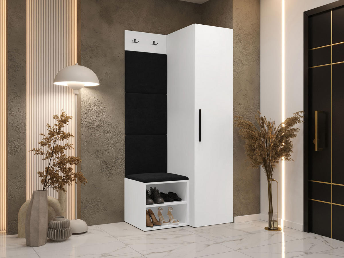 GARDEROBEN-SET Medi III - Anthrazit/Schwarz, Holzwerkstoff/Kunststoff (40/191/50cm) - MIRJAN24