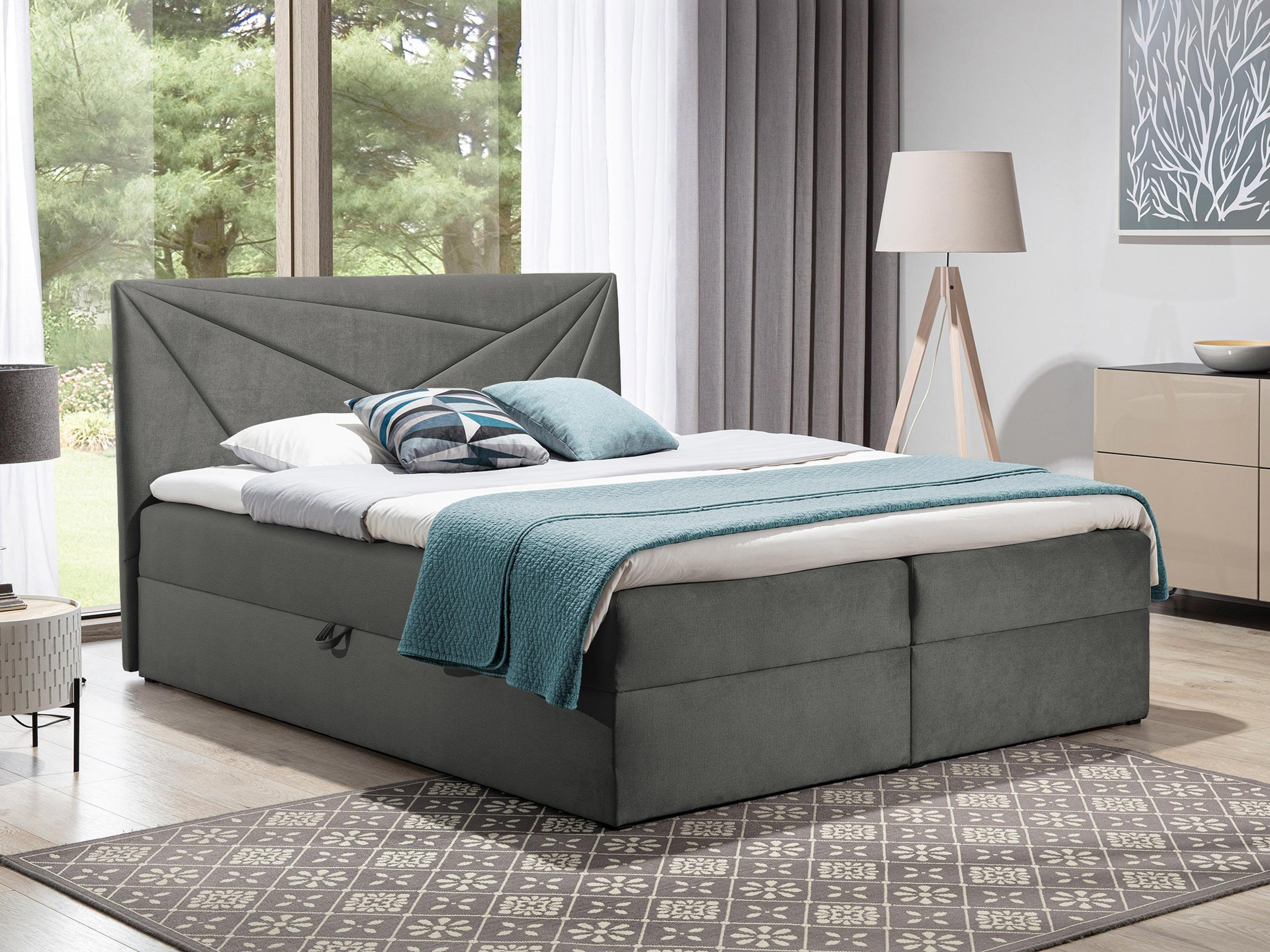 BOXBETT Top 5 - Grau, Holz (140/200cm) - MIRJAN24