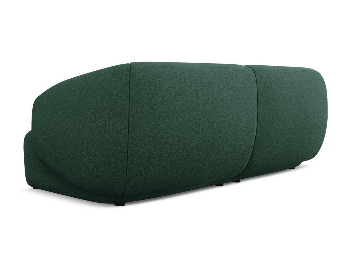 4-SITZER-SOFA Bouclé Stoff Grün - Dunkelgrün/Schwarz, Kunststoff/Textil (232/81/98cm) - Makamii