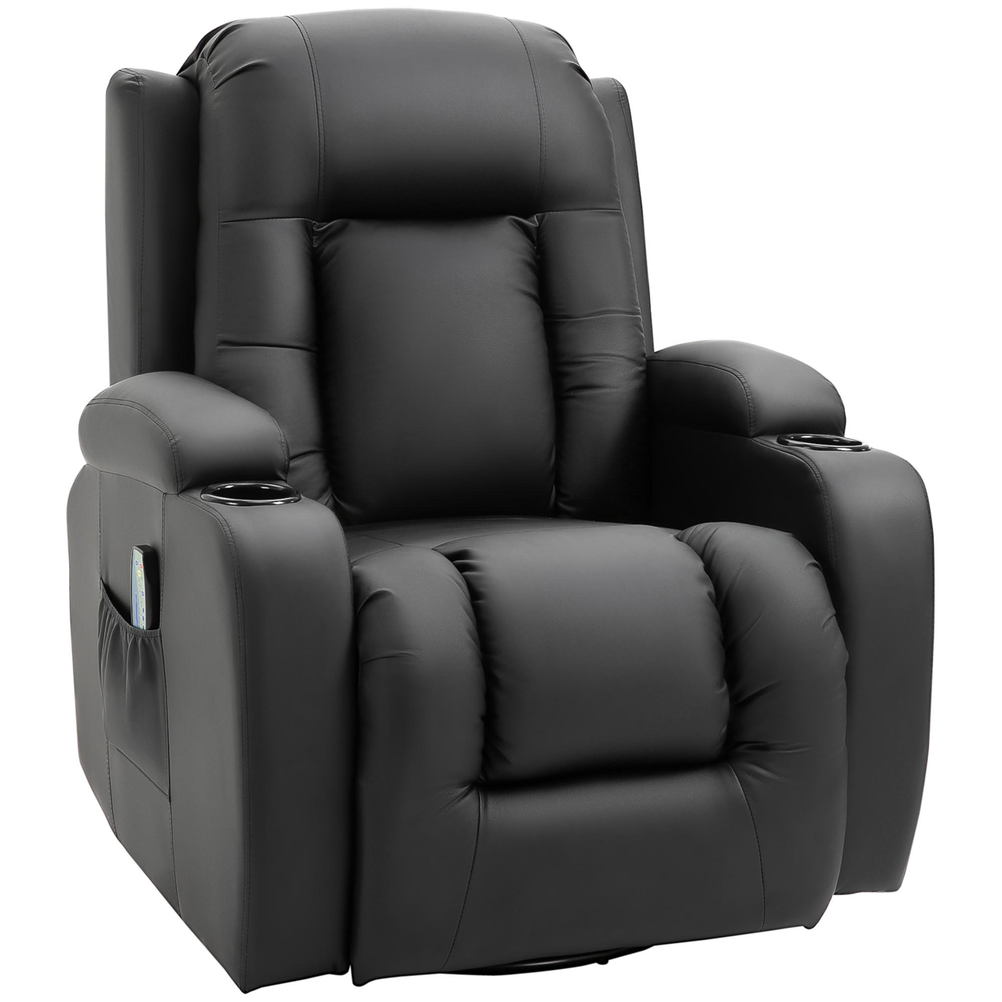 MASSAGESESSEL Kunstleder Schwarz - Schwarz, Kunststoff/Metall (94/104/85cm) - HOMCOM