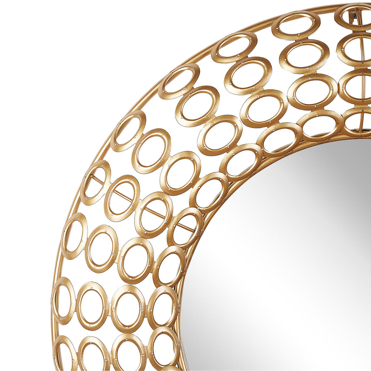 WANDSPIEGEL goldrund80cmBOURDON Bourdon - Goldfarben, Metall (80/80/6cm) - Beliani